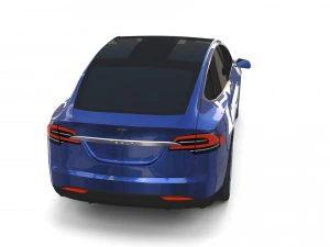 modello tesla x blu Modello 3D