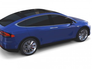 tesla model x blue 3D-Modell