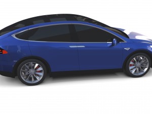 tesla model x blue 3D-Modell