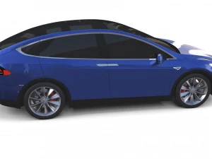 modello tesla x blu Modello 3D