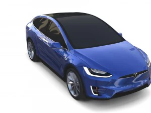 modello tesla x blu Modello 3D
