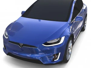 modello tesla x blu Modello 3D