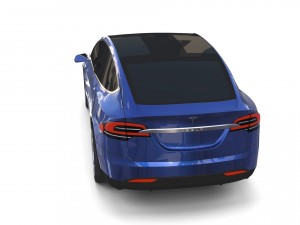 tesla model x blue 3D-Modell