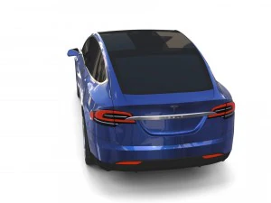 modello tesla x blu Modello 3D