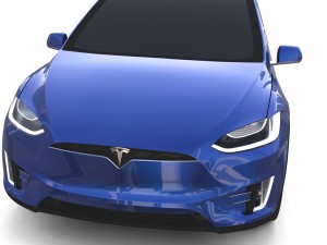 tesla model x blue 3D-Modell