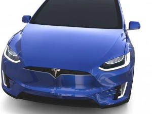modello tesla x blu Modello 3D