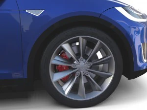 modello tesla x blu Modello 3D