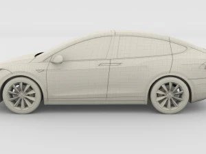 modello tesla x blu Modello 3D