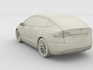 modello tesla x blu Modello 3D