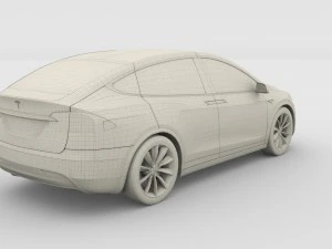 modello tesla x blu Modello 3D