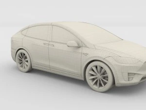 modello tesla x blu Modello 3D