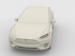 modello tesla x blu Modello 3D