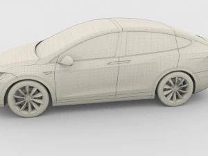 modello tesla x blu Modello 3D