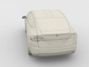 modello tesla x blu Modello 3D