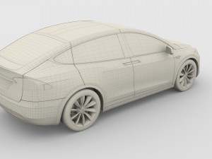 tesla model x blue 3D-Modell