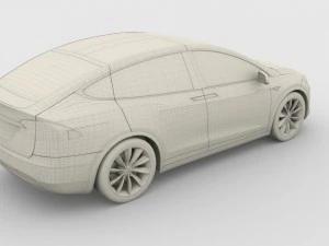modello tesla x blu Modello 3D
