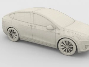 modello tesla x blu Modello 3D