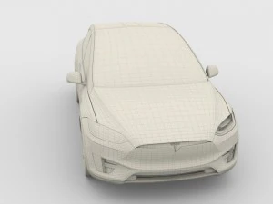 modello tesla x blu Modello 3D