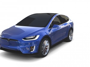 tesla model x blue 3D-Modell