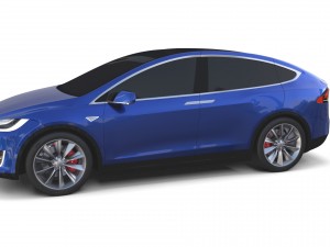 tesla model x blue 3D-Modell