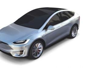 tesla model x silver 3D मॉडल