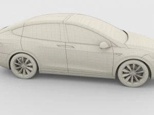 tesla model x silver 3D Model