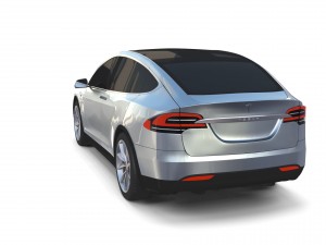 tesla model x silver 3D मॉडल