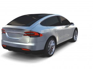 tesla model x silver 3D मॉडल