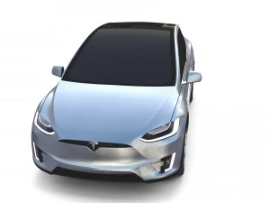 tesla model x silver 3D Model