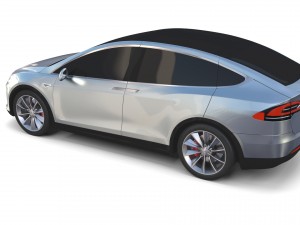tesla model x silver 3D मॉडल
