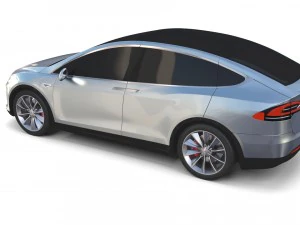 tesla model x silver 3D Model