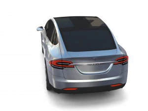 tesla model x silver 3D Model