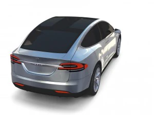 tesla model x silver 3D Model