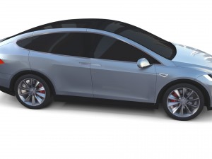 tesla model x silver 3D मॉडल
