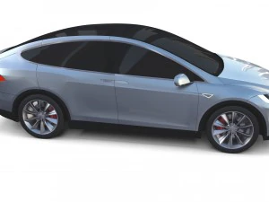 tesla model x silver 3D Model