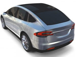 tesla model x silver 3D Model