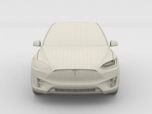 tesla model x silver 3D Model