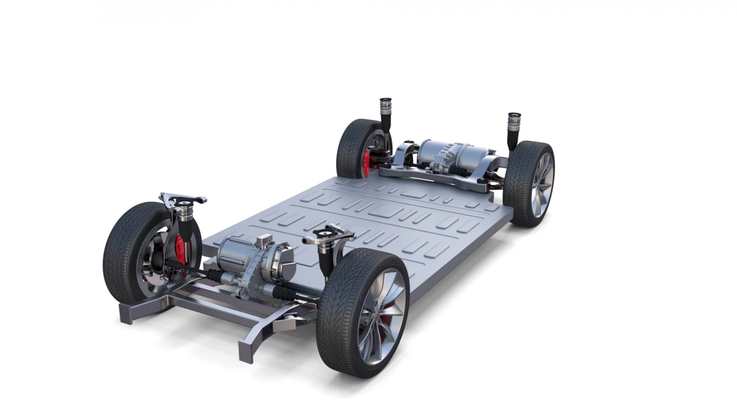 tesla model x p100d awd chassis 3D Model .c4d .max .obj .3ds .fbx .stl .blend 
