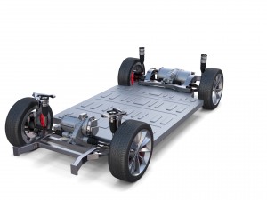 tesla model x p100d awd chassis 3D Model