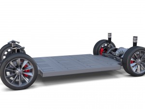 tesla model x p100d awd chassis Modelo 3D