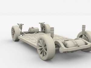 tesla model x p100d awd chassis Modelo 3D