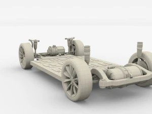tesla model x p100d awd chassis 3D Model