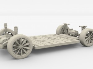 tesla model x p100d awd chassis Modelo 3D