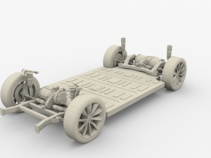 tesla model x p100d awd chassis Modelo 3D