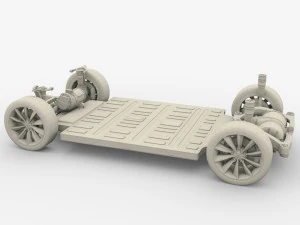 tesla model x p100d awd chassis 3D Model