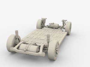 tesla model x p100d awd chassis Modelo 3D