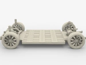 tesla model x p100d awd chassis 3D Model