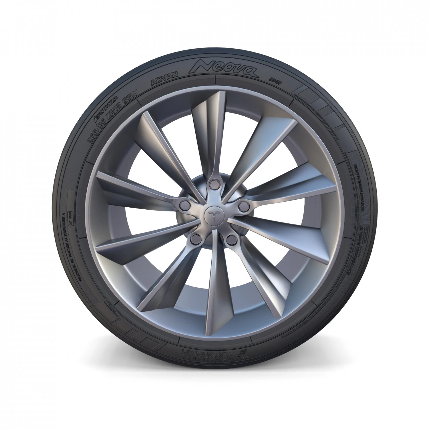 tesla model x wheel 3D Model .c4d .max .obj .3ds .fbx .stl .blend 
