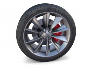 tesla model x wheel and brake 3D Model