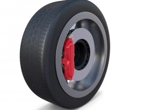 tesla model x wheel and brake 3D Model